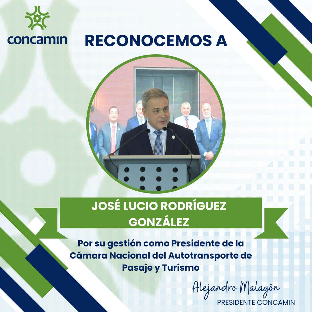 De parte de los que conformamos la #CONCAMIN, reconocemos a Lucio Rodríguez, @JoseLucioRG, por su gestión al frente de la @CANAPAT.