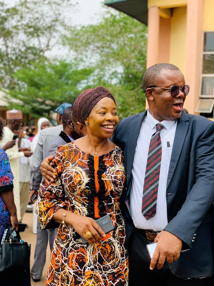 REUNION OF OLD CLASSMATES: Prof. Chinwe Okpoko (left) and Dr Marcel Mbamalu, Publisher of Prime Business Africa, shortly after Dr Mbamalu's Lead Paper Presentation on the 'Political Economy of Artificial Intelligence' during the 2024 International Conference on April 18 at UNN