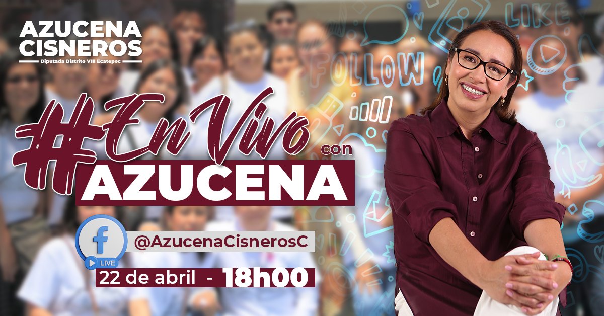 azucenacisneros's tweet photo. ¡Buenas tardes vecinos! 🌷 No se olviden conectarse este lunes 22 de abril a las 18h00 a mi programa #EnVivoConAzucena. ¡Los espero para ponernos al día en muchas cosas! ❤🎊

#AzucenaEsCambio https://t.co/HsobNLM3KR