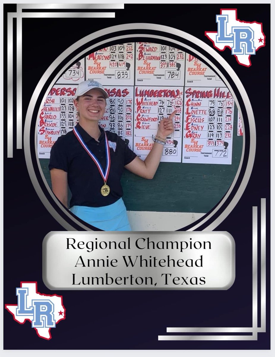 Annie Whitehead is headed to State as the Regional Champion! 

Annie won the regional tournament with 2 clutch shots which led to her birdie on the playoff hole! #RaiderNation #RaiderDNA #StateBound