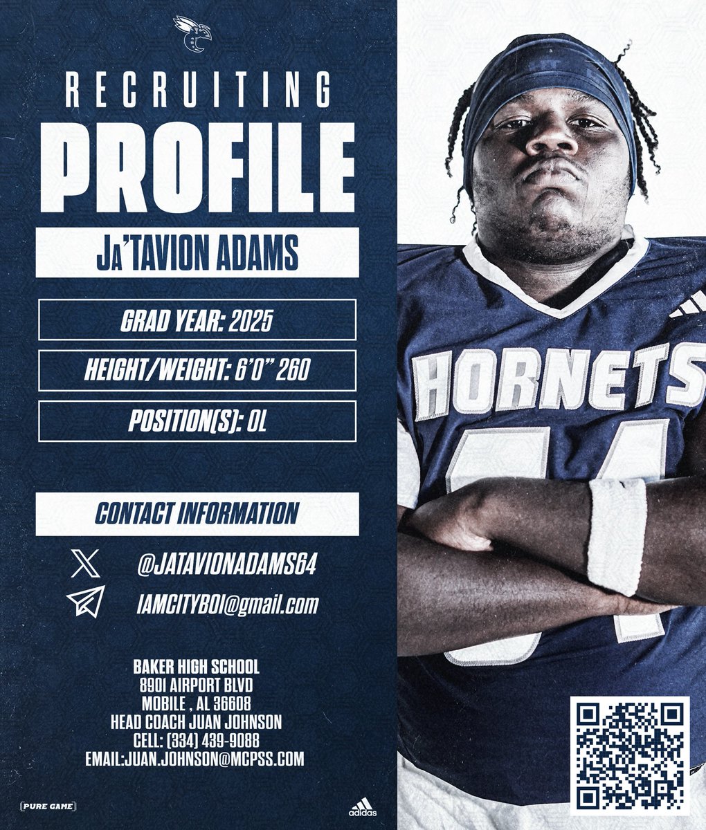 BakerHSFootball's tweet photo. 2025s Recruiting Spotlight
Come Here , Go Anywhere
Ja’Tavion Adams • OL | @jay_morris5
11 Days until Spring Football starts! Coaches come check us out 8901 Airport Blvd #BakerMade #SWARM https://t.co/UHLDIRguF0