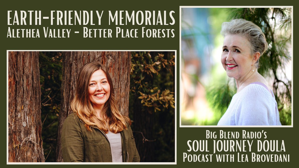 On #BigBlendRadio now, death doula Lea Brovedani focuses on earth-friendly memorials with Alethea Valley, GM of the Point Arena Forest for Better Place Forests. Podcast: youtu.be/ro-qnLG4-jI?fe… #Sustainability