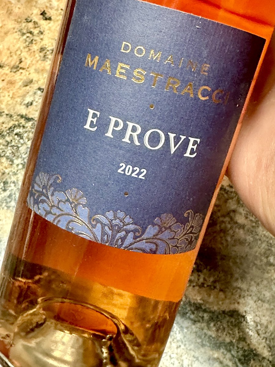 hey all / v. 2022 CORSE CALVI ROSÉ “E PROVE.' / A rugged rosé from the island of Corsica / blend of Niellucciu, Sciaccarellu, Grenache / It's very good. Cheers!