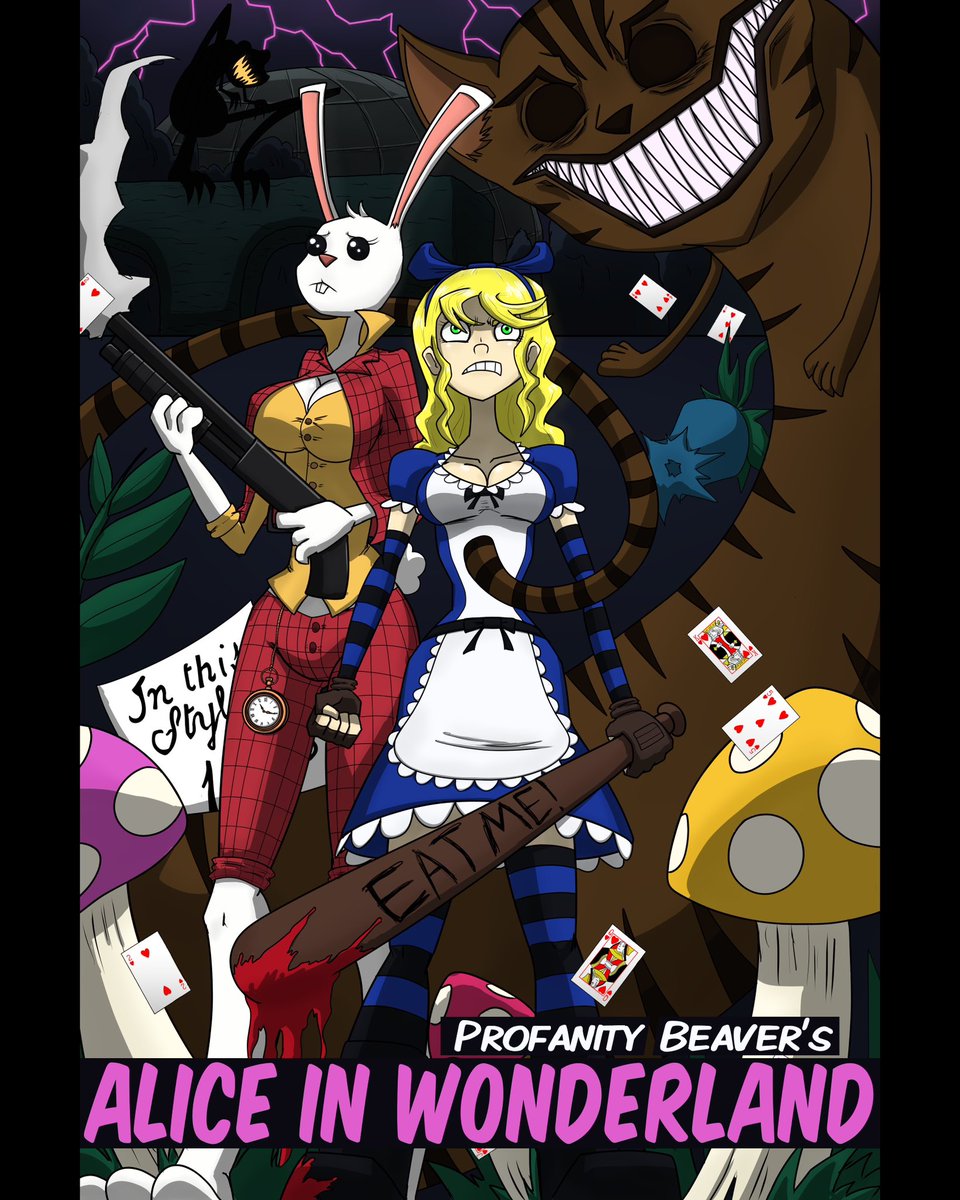 New Comic Announcement. 
Profanity Beaver’s Alice in Wonderland. First Chapter in May!
#webcomic #AliceInWonderland