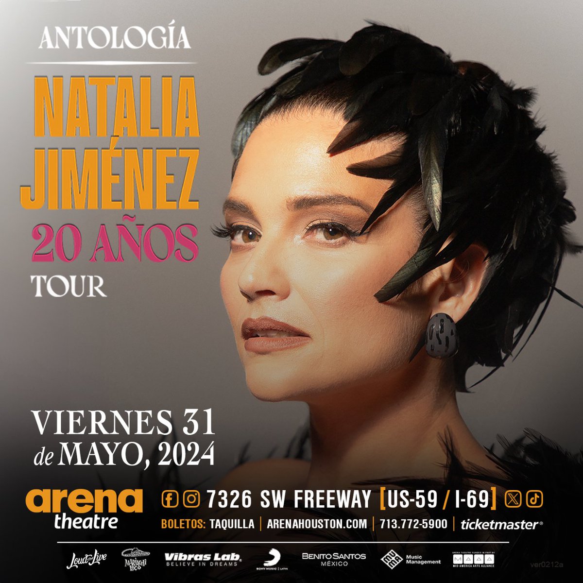 🎉 ¡Vive un concierto inolvidable! 🎶 @NataliaJimenez nos encantará con su 'ANTOLOGÍA - 20 AÑOS TOUR' este 31 de mayo. ¿Listos para una noche de éxitos? 🎟️ Entradas: bit.ly/3ulPETx 🗓️ Viernes 31 de Mayo 📞 713-772-5900 #NataliaJimenez #Antologia20AñosTour