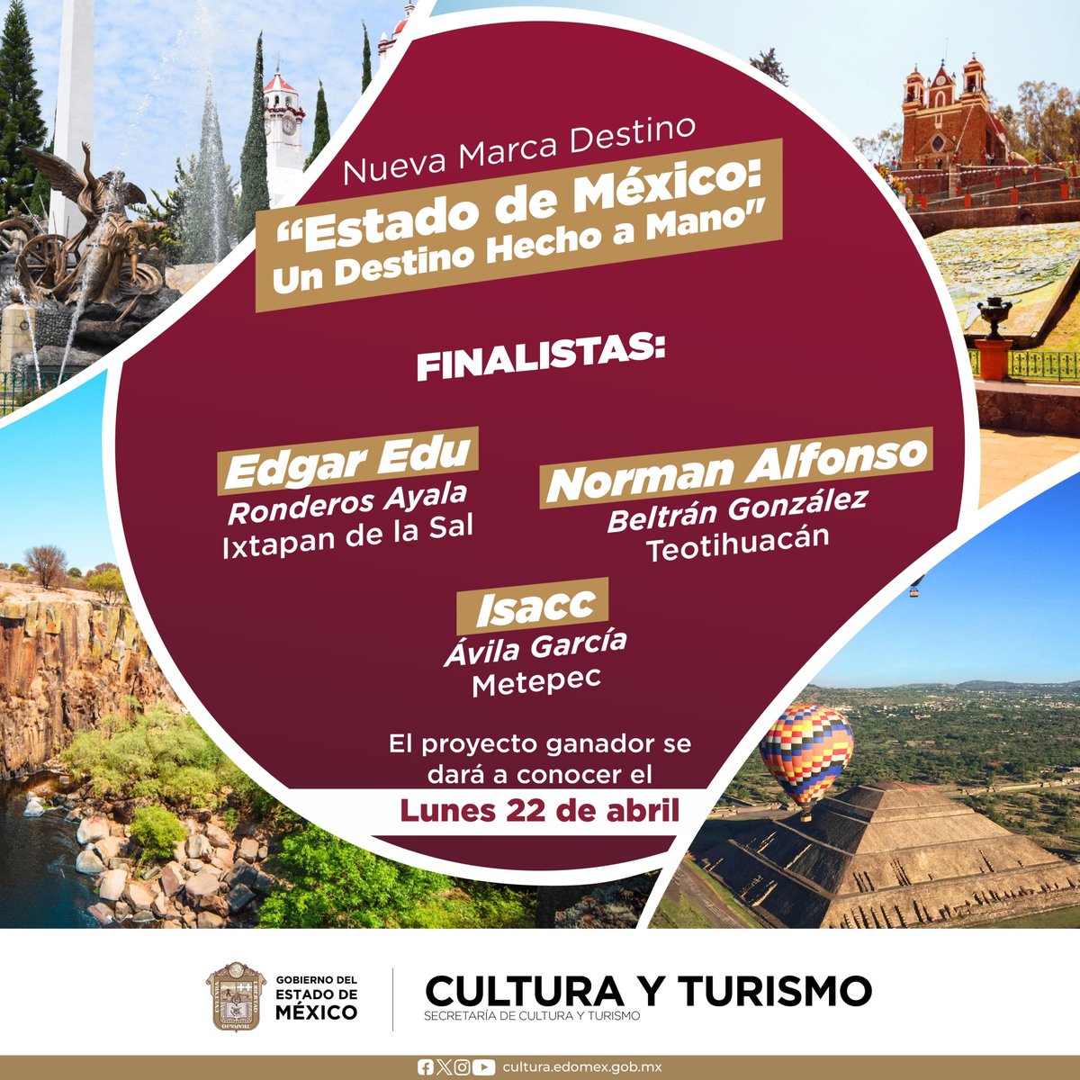 Descubre el ingenio y la autenticidad de la Nueva Marca '#EstadoDeMéxico: Un Destino Hecho a Mano'. Conoce a los finalistas de la convocatoria este lunes 22 de abril será anunciado el proyecto ganador por la @CulturaEdomex.