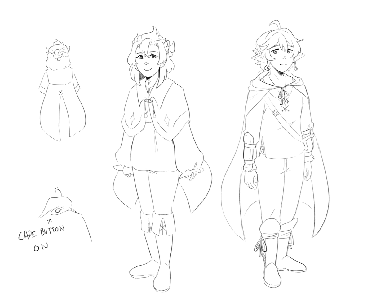 The design sheet from my new AU Where Albedo has Haemophilia and Aether is a Vampire

#Albether #Aebedo