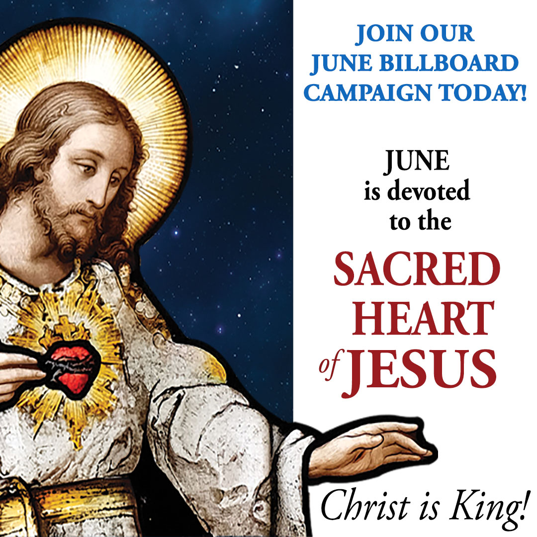 For centuries, June has been dedicated to the Sacred Heart of #Jesus ✝️. If you are fed up with how the homosexual movement has hijacked the month of June, join #Catholics in posting Sacred Heart billboards all across the country. Learn more at secure.americaneedsfatima.org/june-sacred-he…