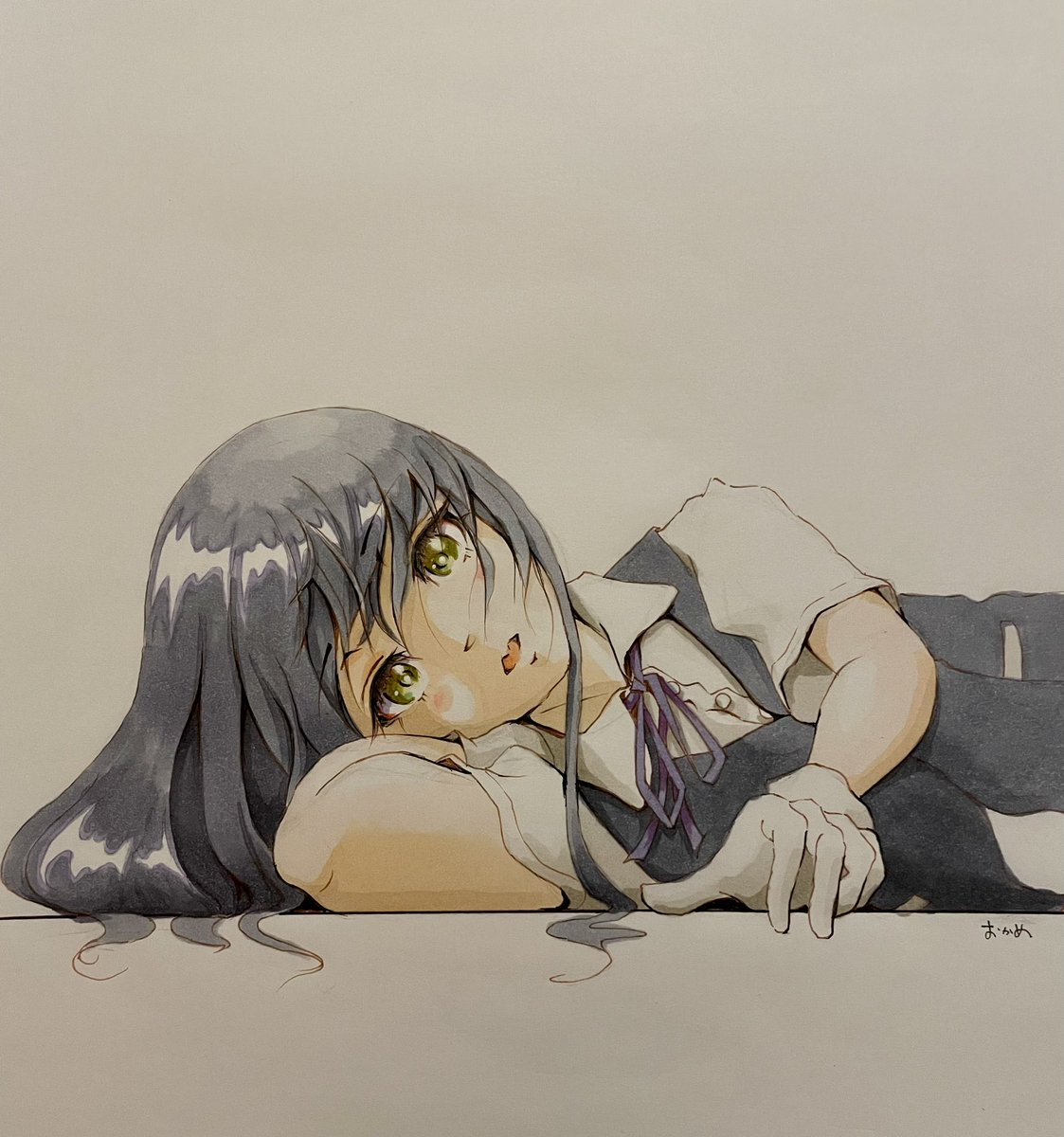 「#無言で朝潮型をあげる見た人もやる 」|おかめのイラスト