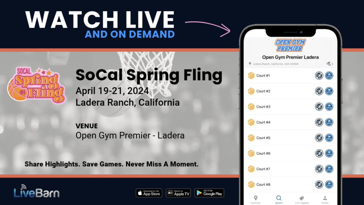 The SoCal Spring Fling Tournament, presented by HypeHer Hoops, begins tomorrow in California! 🏀

Can't make it to the court? We are streaming games throughout the weekend. Watch live or on-demand for 30 days, and don't forget to submit your highlights! 🎥