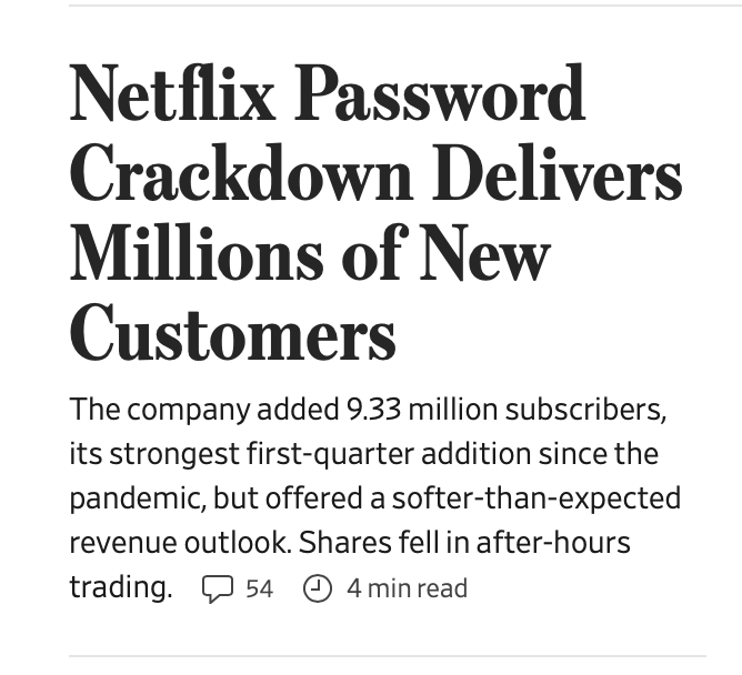 You don't crackdown your way to prosperity. Ask East Germany $NFLX #streaming