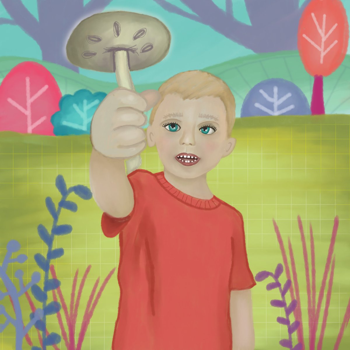 Operation make my nephew a PB character: complete! ✅He ADORES picture books…so can’t wait to show him this! 🥰🍄🌳📚 #kidlit #kidlitart #picturebooks #amwriting #writingcommunity