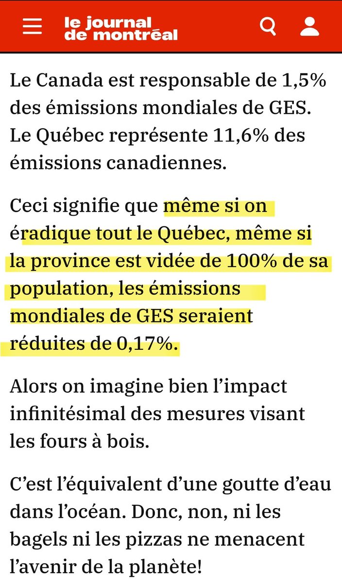 Avis aux épouvantails climatiques et aux éco-anxieux. La transition énergétique du Québec n'aura aucun effet sur le climat mondial, mais notre économie va en souffrir.

Ça ne vaut pas la peine, il faudrait vous rentrer ça dans la tête !