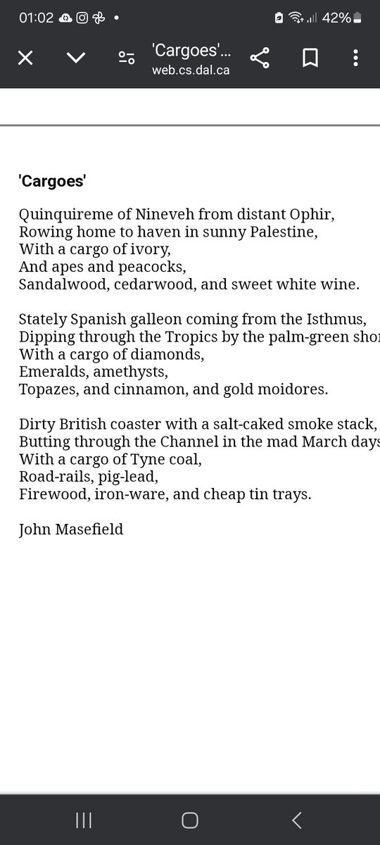 John Masefield had it right, then and now, except we don't even have Tyne coal now. He died in 1967.