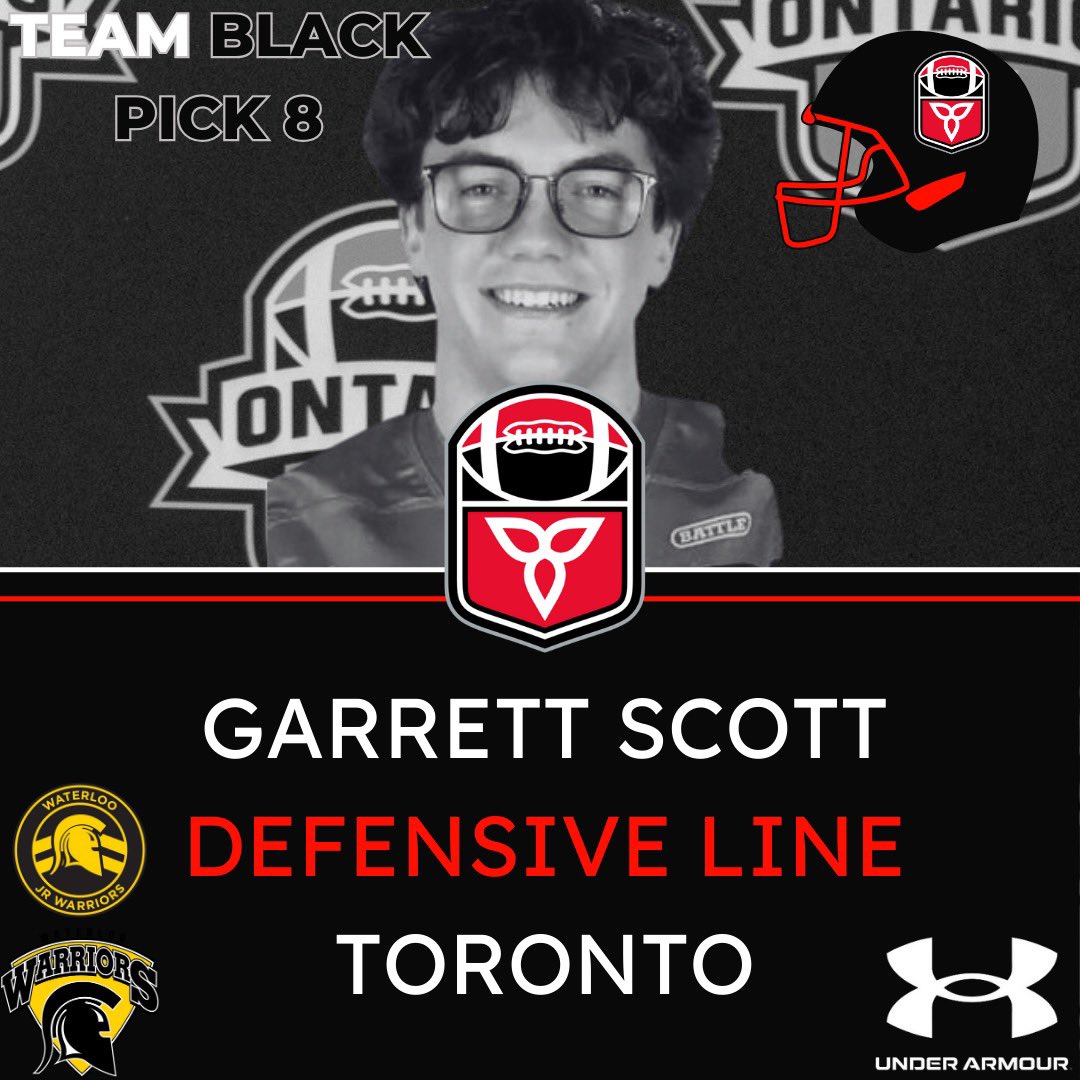 With their eighth selection, of the 2024 #RedBlack Draft, #TeamBLACK selects DL, Garrett Scott out of Toronto! Welcome to #TeamBLACK #WeAreFootballOntario #ALLIN | #RedBlackWeekend