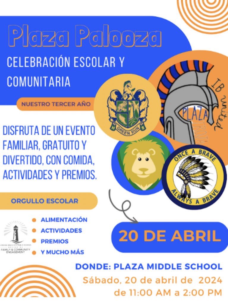 🟦🟧PLAZA PALOOZA🟧🟦
THIS Saturday from 11am-2pm❣️
Join us for FUN, FREE, &amp; FAMILY… a commUNITY feeder pattern event ✨
<a href="/vbschools/">VBSchools</a>