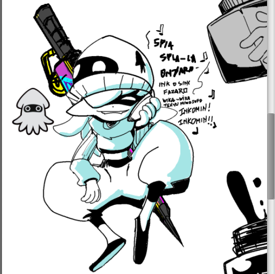 EdTindy's tweet photo. ENCRE-DOKURIN
A blooper type Inkling from the https://t.co/BAErBthZRN nebula.
[Cannot join the local turf wars because stuck with only Black ink]
---
#Splatoon  #splatoonoc #splatoonart #FZeroGX7 https://t.co/YHfrbuuYVS