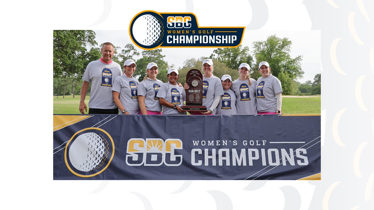 𝗧𝗪𝗜𝗖𝗘 𝗔𝗦 𝗡𝗜𝗖𝗘.

@txstatewgolf earned its second #SunBeltWG Championship crown in program history and first since 2016 with dominant match play performances at The Lakewood Golf Club in Point Clear. ☀️⛳️

📰 » sunbelt.me/3W5BKQB