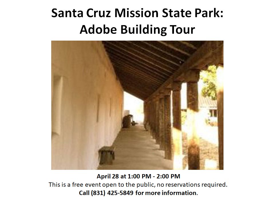 #FundayFriday: Meet the historical park rangers in front of the Visitor Center at the Santa Cruz mission to join a guided tour through Santa Cruz’s oldest building, the only remaining example of indigenous housing from California Missions. 
santacruz.org/upcoming-event…
