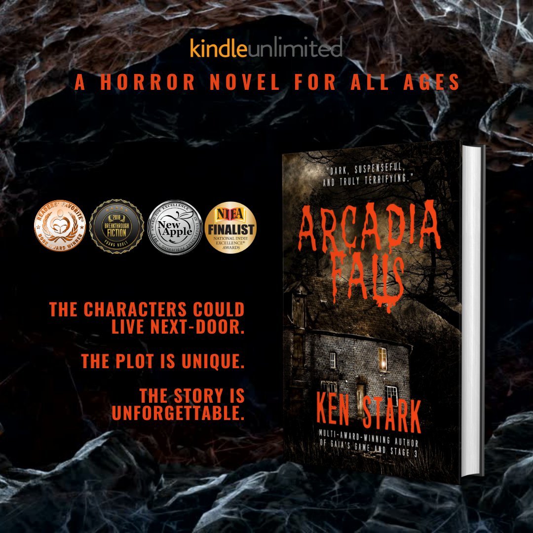 'His imagination is clearly well-versed in what makes us shy away from dark corners and shadows in the night, and that can't be bad. He's also very funny, which is nice to find in a horror writer.' getbook.at/arcadiafalls FREE on Kindle Unlimited Also on #Audible #FREE #horror