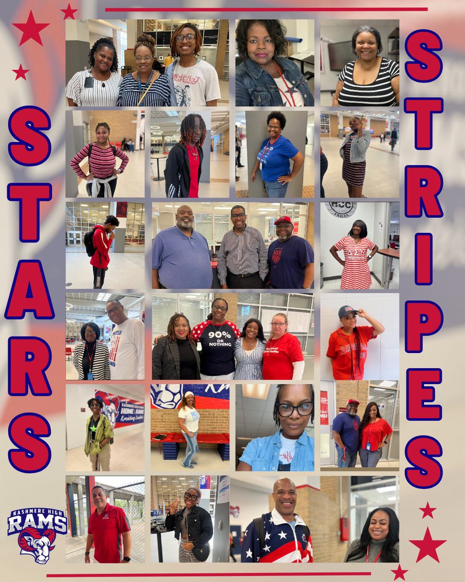 ✨APRIL 15-19, 2024 Spirit Week✨ April is the Month of the Military Child. Students and staff honored our military families by participating in the #StarsStripesHISD spirit day!!! ❤️💙 #KreatingLeaders #MakeADifference