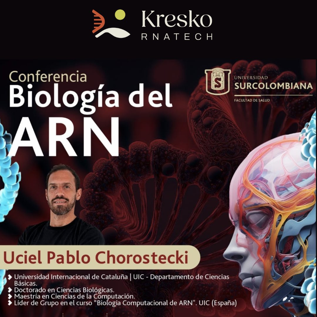 kreskornatech's tweet photo. Our CSO, Uciel Pablo Chorostecki spoke at Universidad Surcolombiana's Faculty of Health. Grateful to hosts and excited to share insights into RNA biology! 
#KreskoRNATech #BiologíaDelARN #ScienceTalk #Gratitude #RNAResearch #UniversidadSurcolombiana https://t.co/tkFZE8v9JP