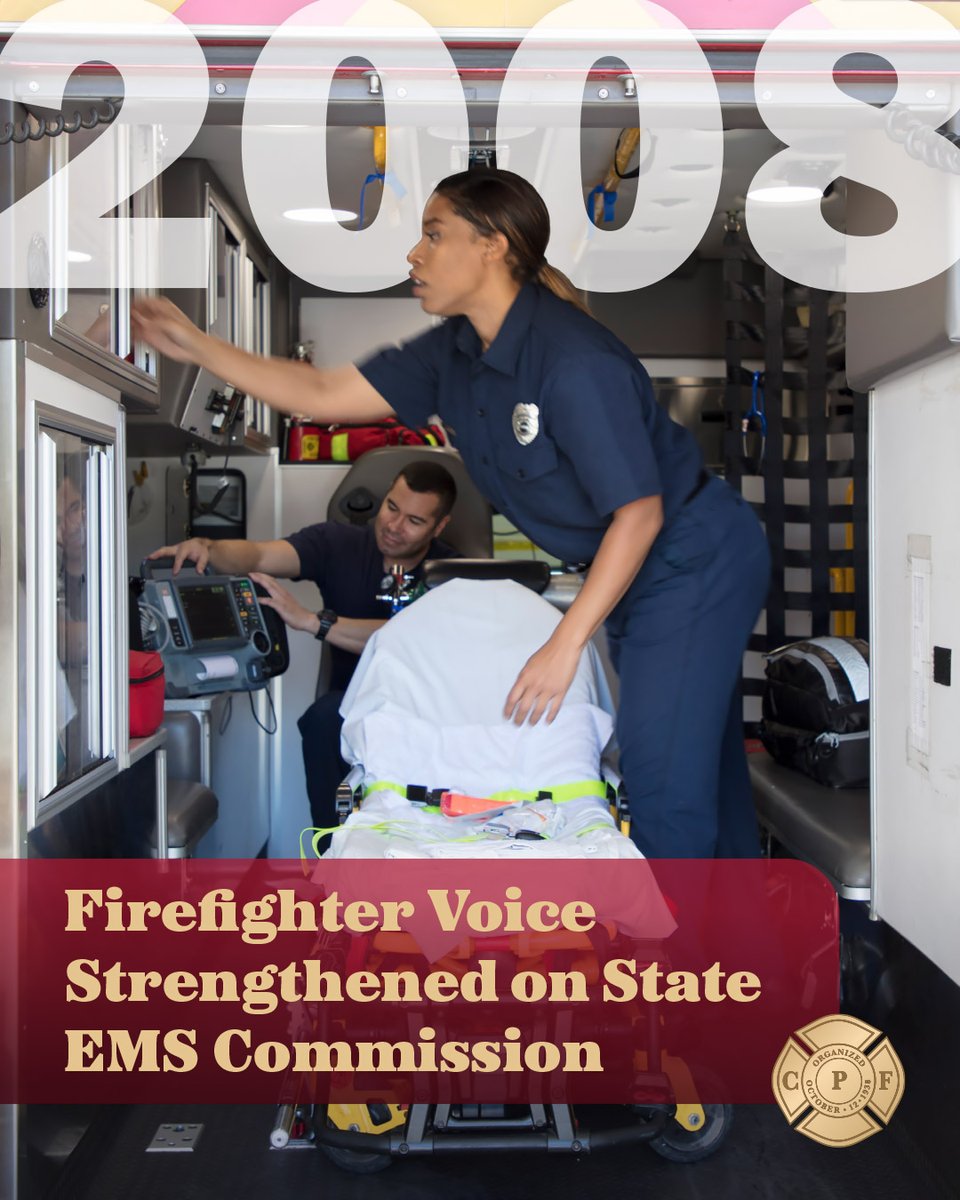 CAFirefighters's tweet photo. CPF-backed #SB997 strengthened the firefighter voice on the state Emergency Medical Services (EMS) Commission to include two additional gubernatorial appointees selected from a list of names submitted by the CPF. #HistoricLegislativeWins #CPFAdvocating4You https://t.co/gYUfapDKWG