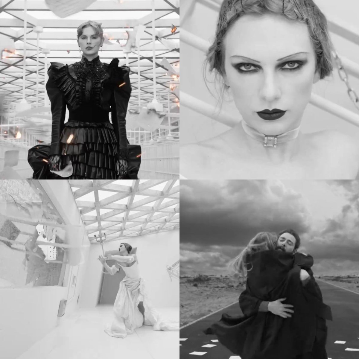 TheSwiftSociety's tweet photo. 🤍| Taylor Swift and Post Malone for the "Fortnight" music video. https://t.co/VT44n6q1m5
