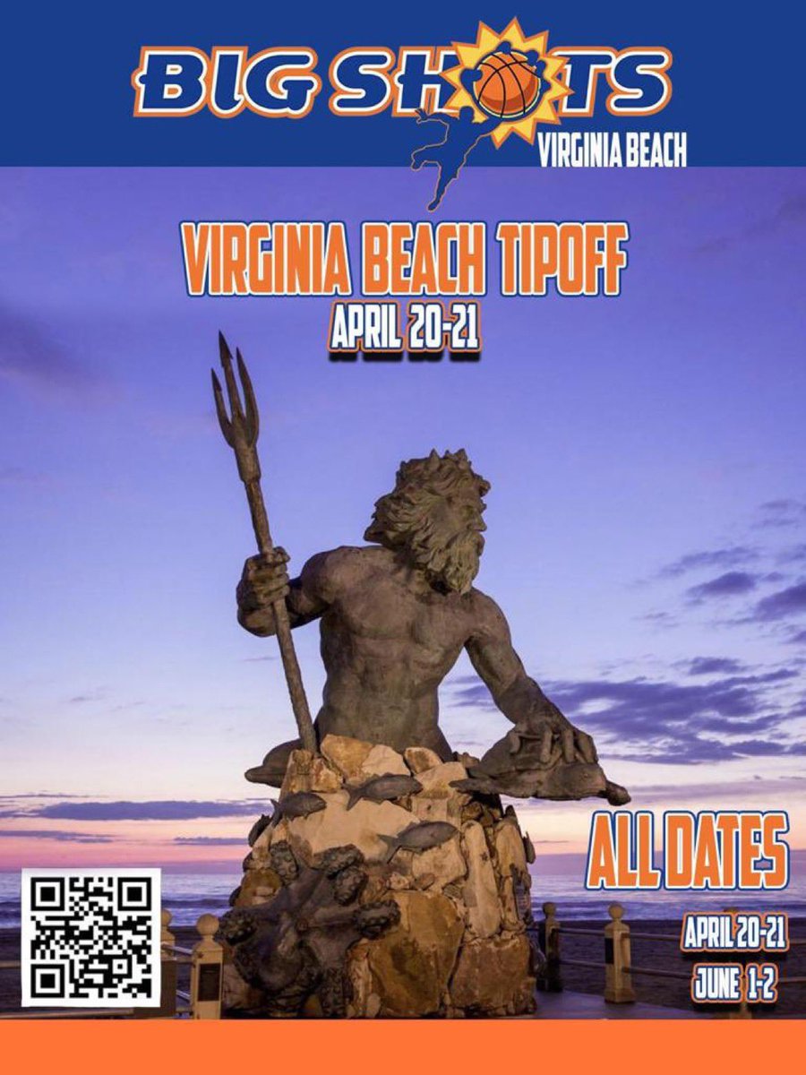 BIG SHOTS VIRGINIA BEACH TIP-OFF 🏝️ 🗓 April 20-21 📍 Virginia Beach Sports Center 🏀 17U-10U Boys & Girls ⭐️ Elite Teams x Talent 💯 Evals,Stats,Rankings 📝 Recruiting Services 🎥 National Media 📺 @BallerTV 🏀 135 TEAMS at The Beach! 🚨SCHEDULE ▶️bigshots.net/VABeachTipOff