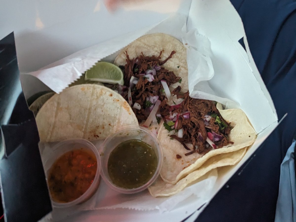 bergenbrooke's tweet photo. They're giving out free tacos for a few days before they start selling food this weekend. A solid start! https://t.co/HhXgpJzvnj