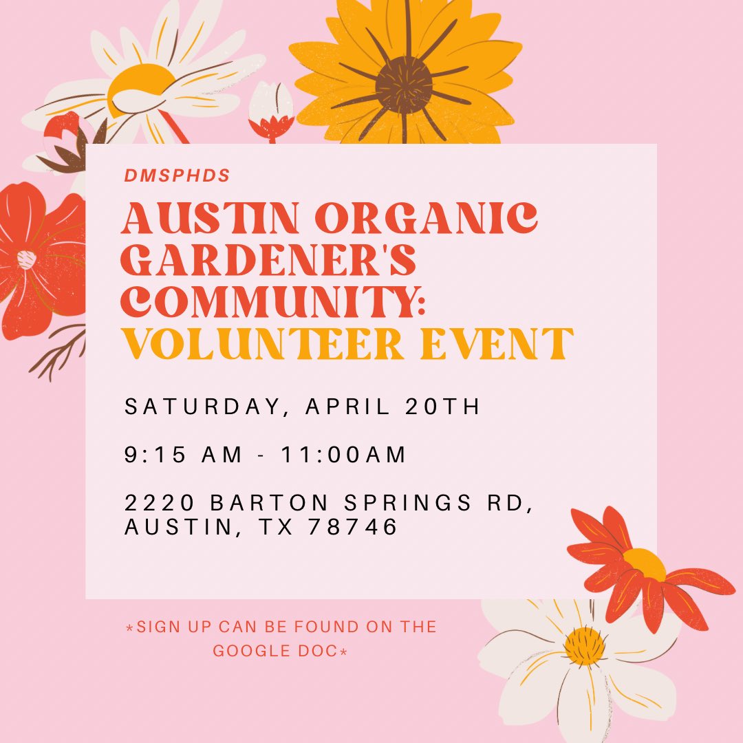 Friendly reminder that this Saturday is the Austin Organic Gardener’s Community volunteer event! 🧑‍🌾🪴