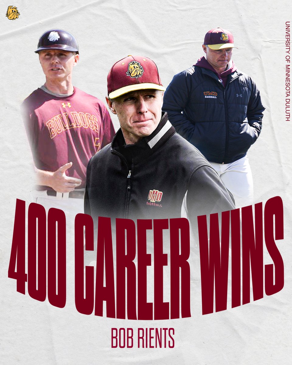 Congratulations to head coach Bob Rients on earning 400 career wins with UMD! #BulldogCountry