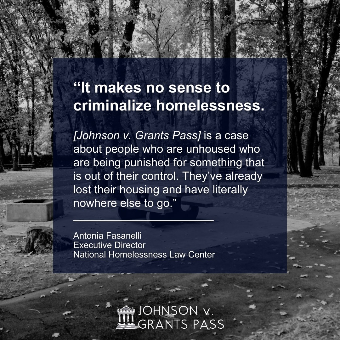 The landmark #JohnsonVGrantsPass case will decide if states and cities can punish people for being homeless. Join us for #HousingNotHandcuffs Rally! @homeless_law where @RevDrBarber will be at Supreme Court 10AM @UniteThePoor . Join us- it’s critical!!