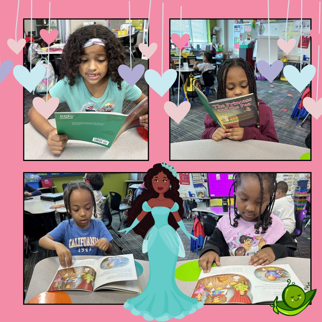 Firsties @MatzkeElemCFISD  dove into 'The Princess and the Pea' from @HMHCo  Rigby Library, dissecting the story structure. From character introductions to plot twists, these Sweet Students are mastering literacy essentials! #MatzkeProud