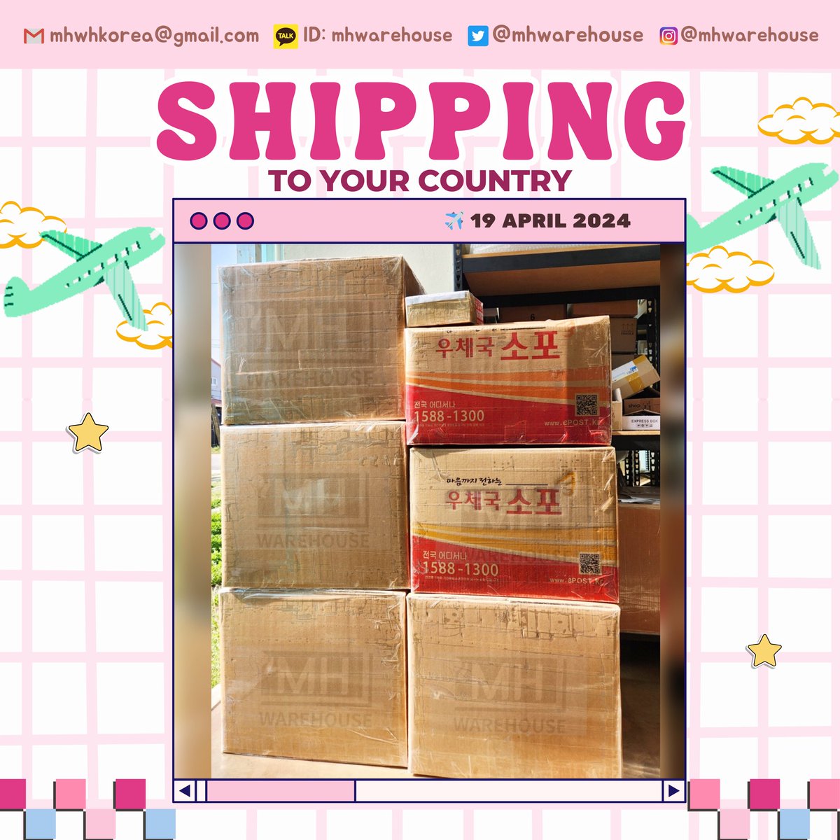 mhwarehouse's tweet photo. 19.04.24 - Shipping To:
🇹🇭Thailand
🇧🇴Bolivia
🇮🇩Indonesia
🇷🇺Russian Federation
Shop from Korea, Ship Worldwide with #MHwarehouse services! 🙌🏻
💌Need Korean kr warehouse consol address kaddy proxy forwarding kpop trade go blackpink ive jennie bts straykids jungkook nct seventeen https://t.co/h1b6A08At8