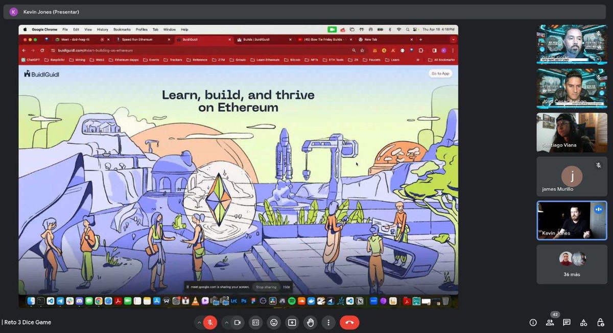 ethcobogota's tweet image. At our #SpeedrunEthereum workshop today we are honored to have @cryptomastery_ showing our students the @buidlguidl endless possibilities. This is a huge motivation for us to keep on #BUIDLing on @ethereum