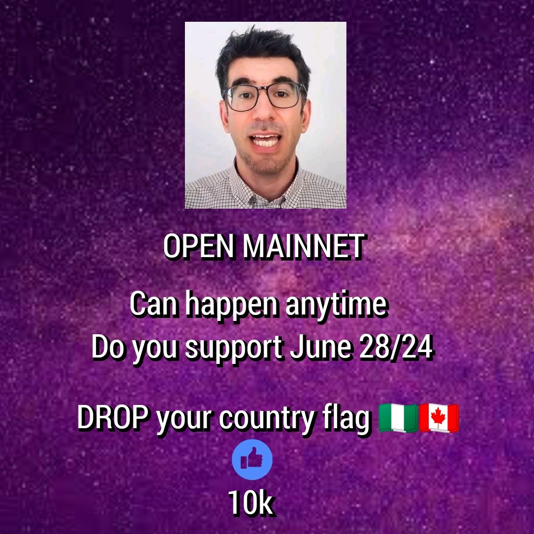 👇👇👇👇👇👇
📅📅📅📅📅📅🎯
IF YOU SUPPORT 
OPEN MAINNET 
JUNE 28/2024
DROP YOUR 
COUNTRY FLAG AND LIKE AND RETWEET, 314,159 LIKES TARGET 🎯 
#PiCoin #PiCoreTeam
 #Openmainnet #PiNetwork #OPENMAINNETJUNE2024

Tags ( $BLOCK TGE @GetBlockGames )