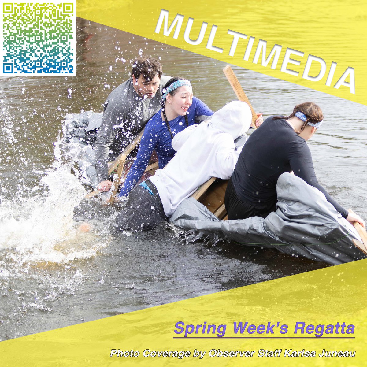 EC_Observer's tweet image. MULTIMEDIA - 

Yesterday’s Spring Week regatta on the pond made a splash! To view more exclusive images visit endicottobserver.com or use the QR code! 

#endicott #endicottcollege #ecgulls #endicottobserver