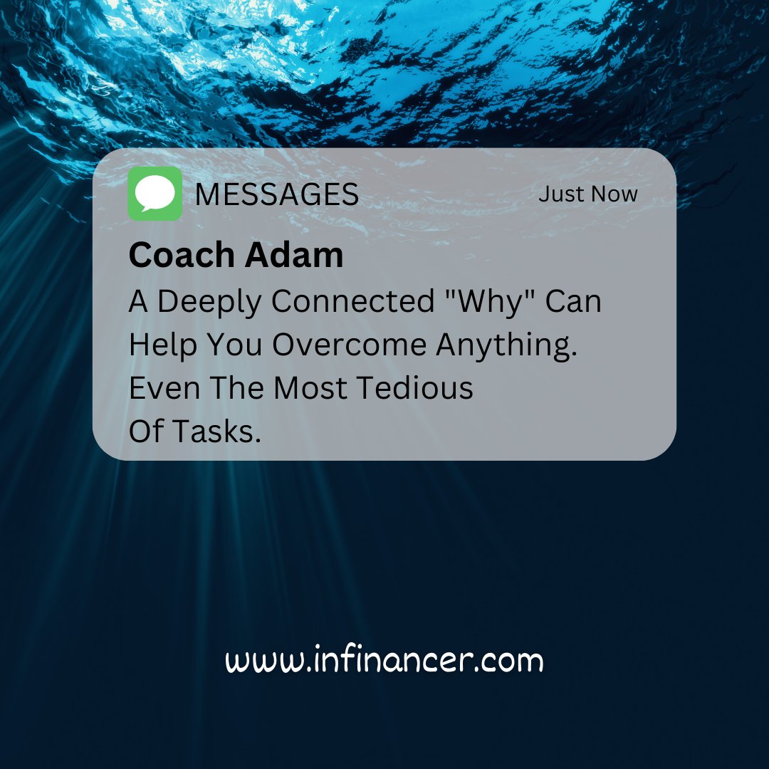 A deeply connected 'why' can help you overcome anything. Even the most tedious of tasks. #mindset #habit #action #coaching #growthmindset #goals #businesscoach #personalcoach #selfinsight #accountability #selfinsightcoach