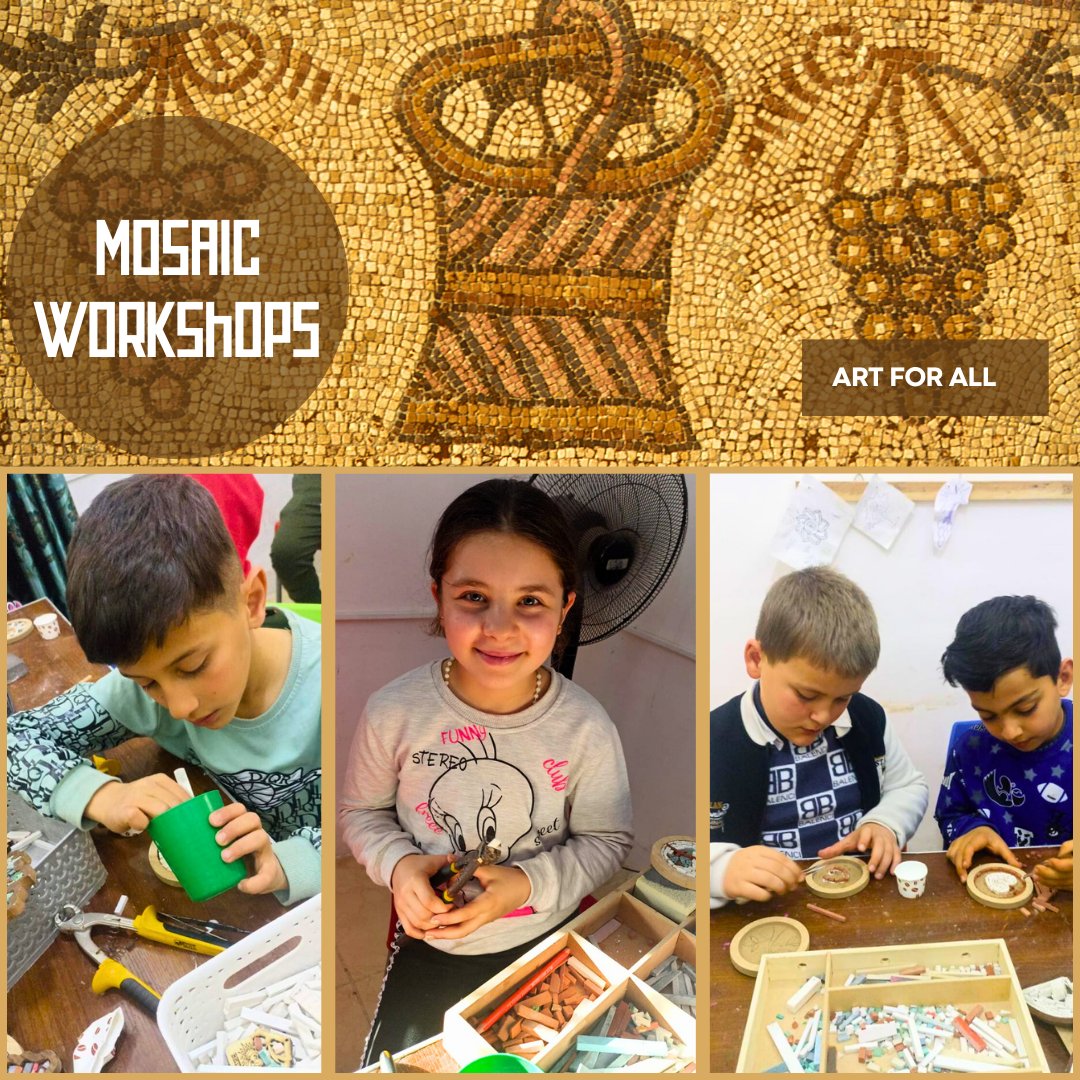 AmericanFRRME's tweet photo. Spread joy through art! Join us in supporting our mosaic making courses at the #OliveTreeCenter in Jordan, igniting creativity and fostering wonder. Donate via the link in our bio to support talented #IraqiRefugee children sharing their stories through each mosaic piece! https://t.co/wIHV3kfLlV