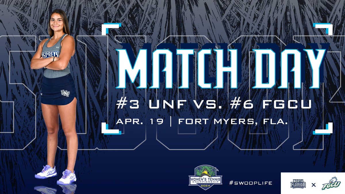 🎾 ASUN QUARTERFINALS 🆚 No. 6 FGCU 📍 Fort Myers, Fla. ⌚ 9 a.m. 📊 bit.ly/49JSQHd #SWOOP