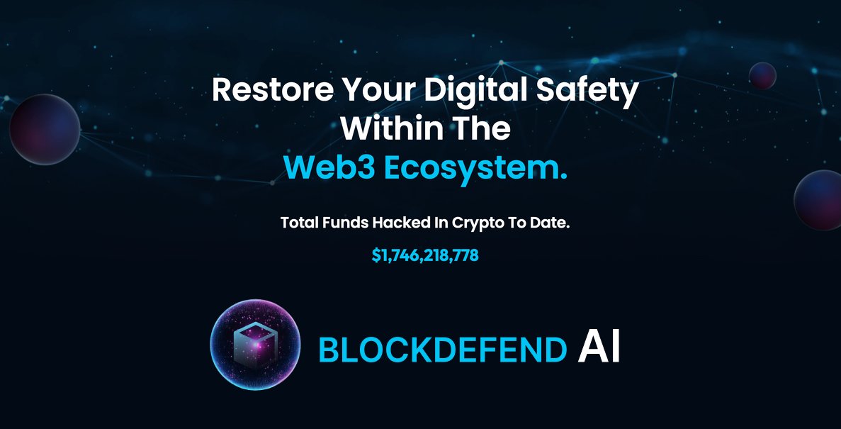 Hayess5178's tweet photo. $DEFEND #BlockDefend #AI aim to change #Web3 security by providing cutting-edge solutions that empower users to navigate the decentralized landscape confidently. They are dedicated to safeguarding digital assets and fostering trust in #blockchain technology through proactive protection measures and continuous innovation🛡️.

Blockdefend AI @blockdefendai proactively protects you from malicious smart contracts and phishing websites and warns you not to fall into a scam🚨.
Navigate #Web3 with confidence. Bid farewell to uncertainty and embrace a future where security is guaranteed✅. 

Site https://t.co/qZtP8zOLw5
Telegram https://t.co/tFJ4dswvuD
X (Twitter) https://t.co/F7Yc0N11wH
Chart https://t.co/ID3PrpVIjA
Whitepaper https://t.co/wpbadjDh1B
CA: 0x9511ff502f982643935a39206f98a6c18d4527cf