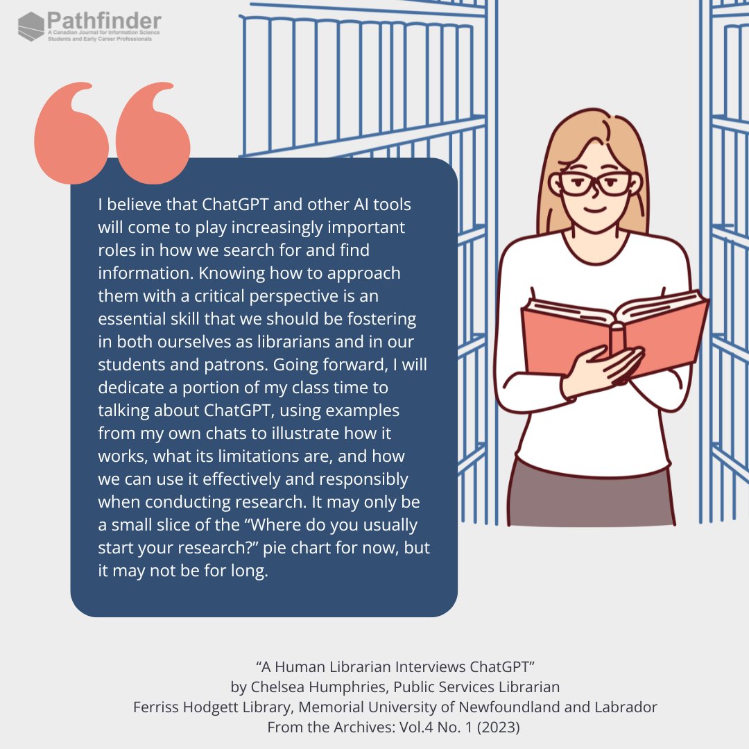 pathjournal's tweet photo. As we work toward the publication of our 2024 issue, we're looking back at some of the excellent work published in our 2023 issue. First up is a reflection on the role of ChatGPT as a scholarly research tool by Chelsea Humphries, Public Services Librarian: https://t.co/acOyo05g93 https://t.co/PYXo2UwvdM