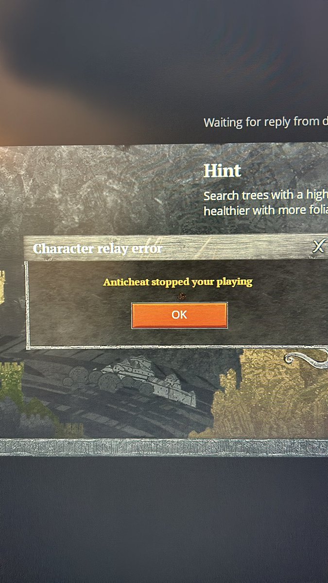 NamelessTripod's tweet photo. @lifeisfeudalmmo What is a character relay error? I am definitely not using any cheat stuff. I literally JUST left newbie island. https://t.co/mD3y0uzXn5