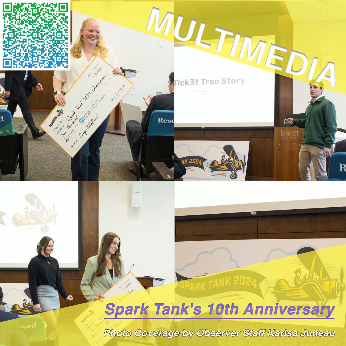 EC_Observer's tweet image. MULTIMEDIA - 

Yesterday Endicott held its 10th annual Spark Tank competition. to view exclusive images from the event visit endicottobserver.com or use the QR code! 

#endicott #endicottcollege #endicottobserver #ecgulls
