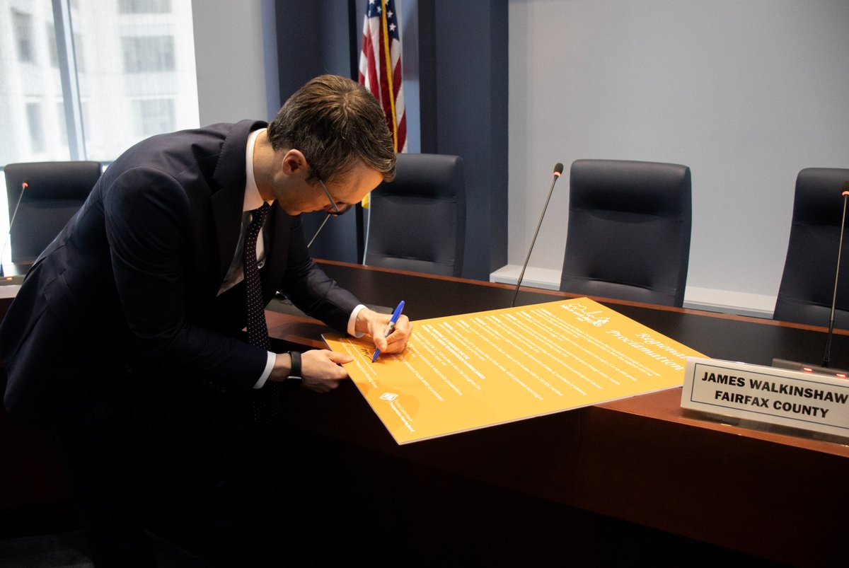 Transportation Planning Board Vice-Chair James Walkinshaw signs the Regional Bike to Work Day 2024 Proclamation. Bike to Work Day is scheduled for Friday, May 17, 2024. #Walkinshaw, #TPB