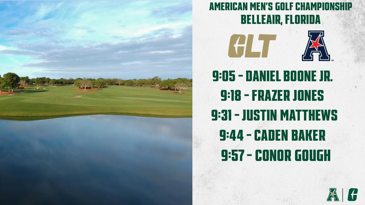 The Niners are getting set to tee off Round 1 of the @American_Conf championship! LIVE RESULTS ⛳️: bit.ly/3UmMvNh #GoldStandard⛏️
