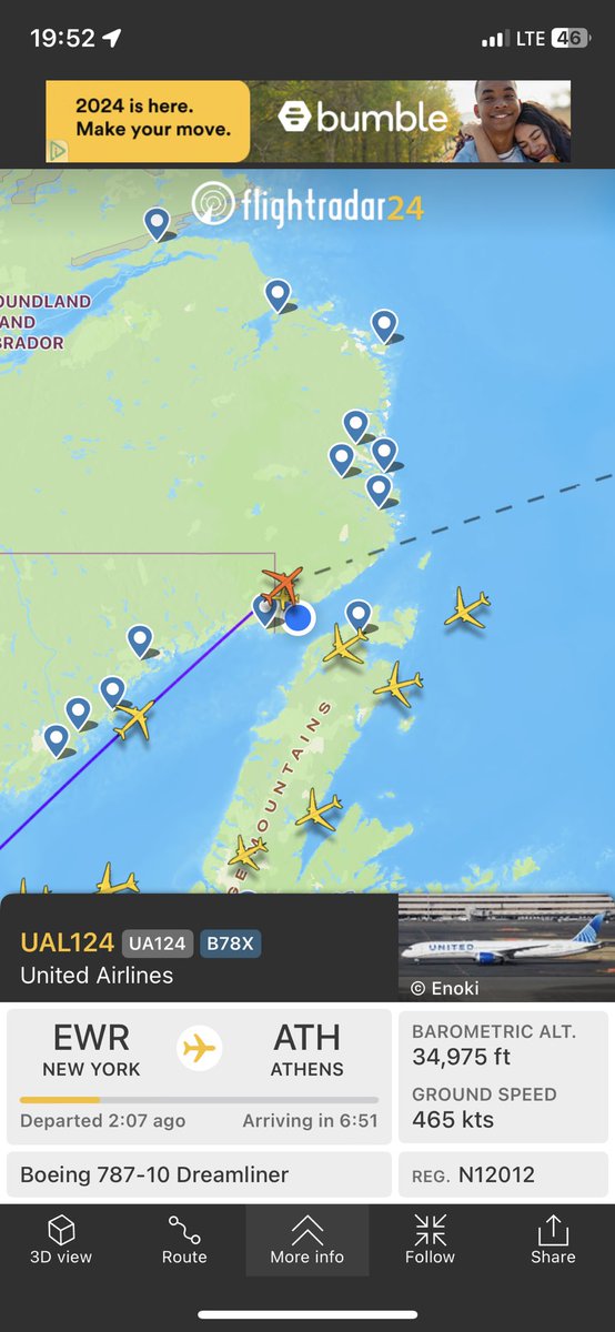Clear evening over Labrador.. ⁦<a href="/united/">United Airlines</a>⁩ ⁦<a href="/Boeing/">The Boeing Company</a>⁩ #boeing #787 #sunset