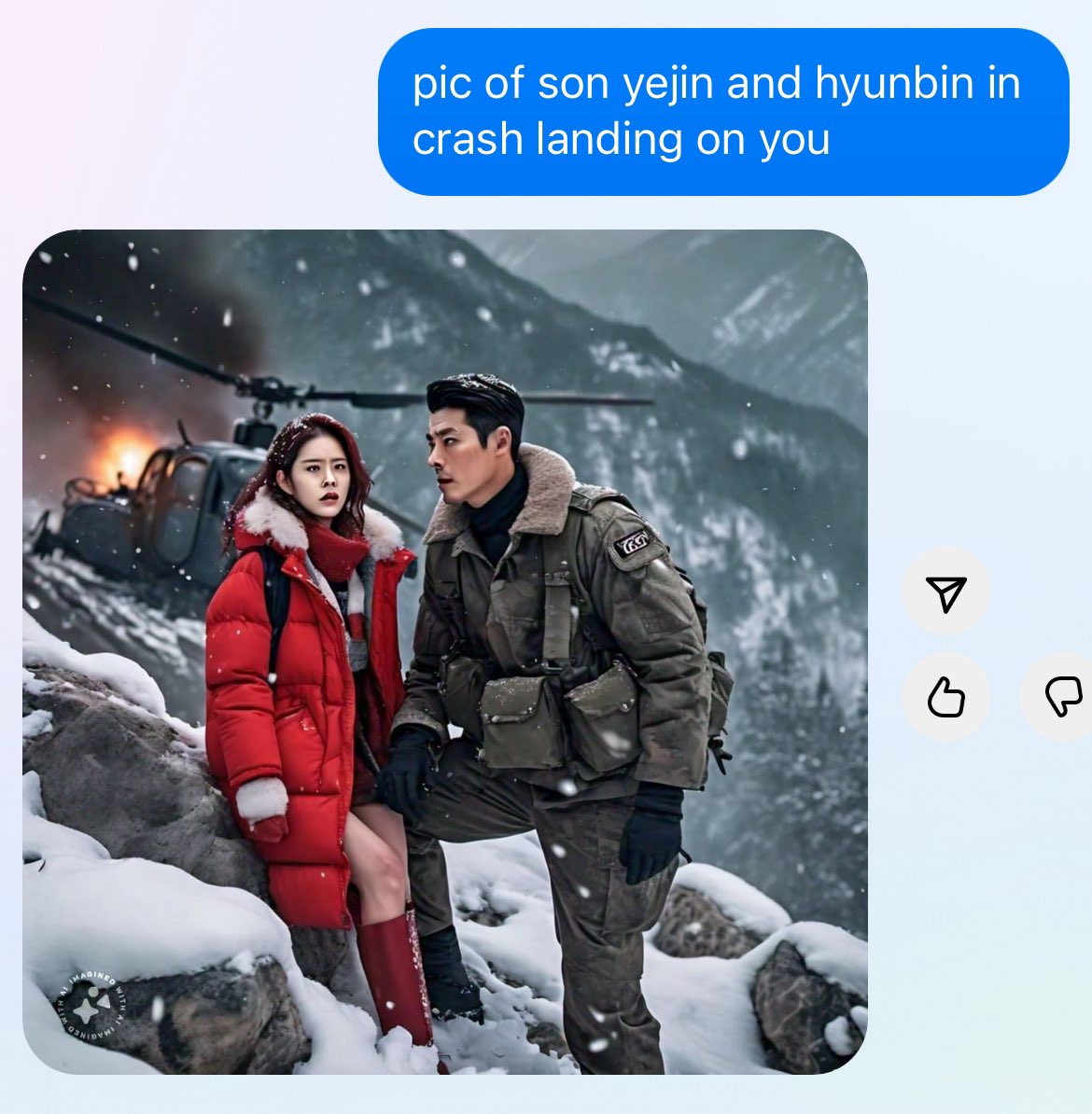 son yejin and hyunbin in crash landing on you per instagram’s meta AI