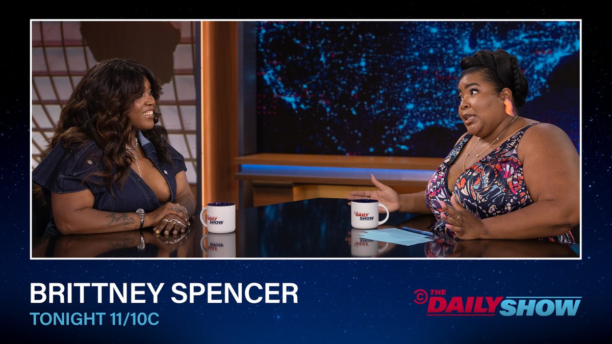 TheDailyShow's tweet photo. TONIGHT: Country singer-songwriter Brittney Spencer (@BrittNicx) talks to Dulcé Sloan about her debut album, “My Stupid Life”! https://t.co/UWDrPi4Y1Y